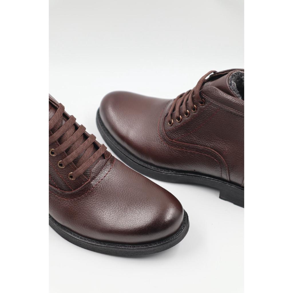 Men's Genuine Leather Laced Black Casual Boots