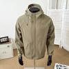 Men's Windproof Hooded Jacket - Spring/Autumn Casual Loose Fit in Solid Colors