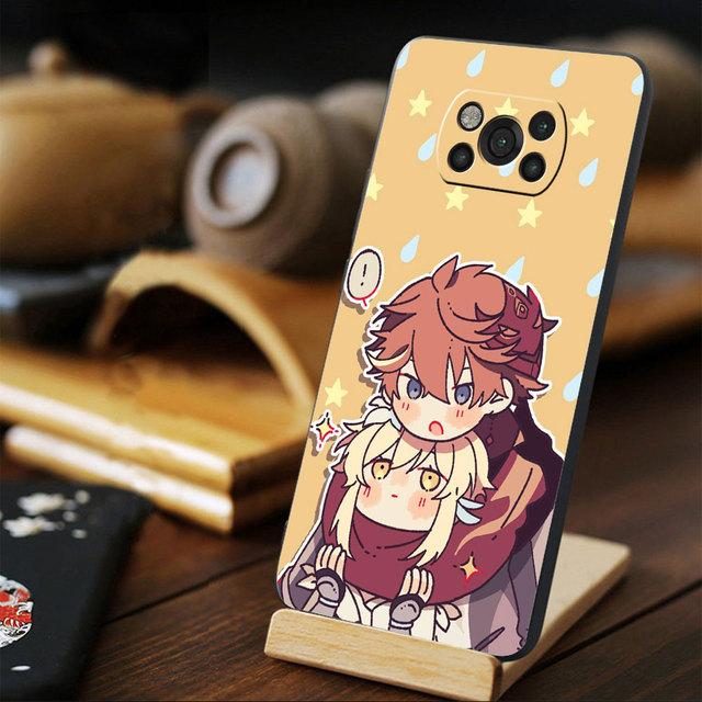 For Xiaomi Poco X4 F4 Gt M4 Pro 5g M3 9t 11t Mi 11 Lite 10t X3 Nfc F3 Note 10 Phone Case Anime Genshin Impact Capa Black