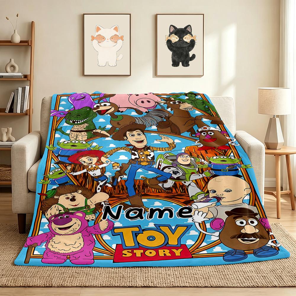 Custom Name Toy Story Flannel Blanket Throw Blanket Soft Warm Sofa Bed home Decor Unique Gift