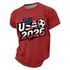 T-shirt da Uomo a Maniche Corte Girocollo Grafica Calcio USA 2026 Casual Vestibilità Larga Top per l'Uso Quotidiano