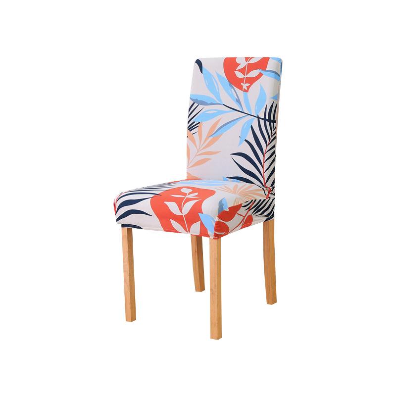 Printed Elastic Chair Cover, Household Hotel Four-Season Dining Chair Cover, Flower Leaf [Factory Price]