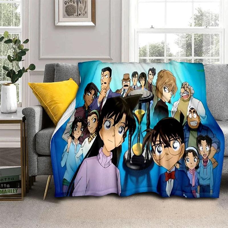 3D Dívčí Detektiv Conan Anime Kreslená HDdeka, Měkká přehozová deka pro Domácí Ložnici Postel Pohovku Piknik Cestování Kancelář Krycí deka Děti