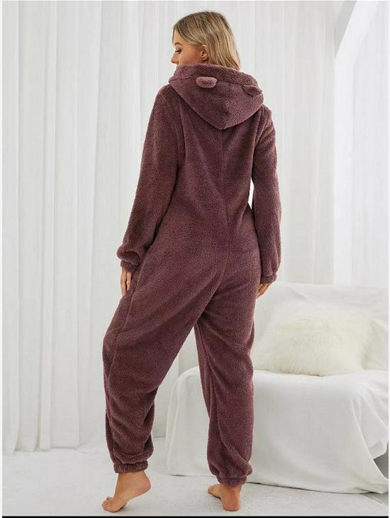 2024 Trendy European/American Fleece-Lined Hooded Jumpsuit Pajamas for Women - 22 Colors Available