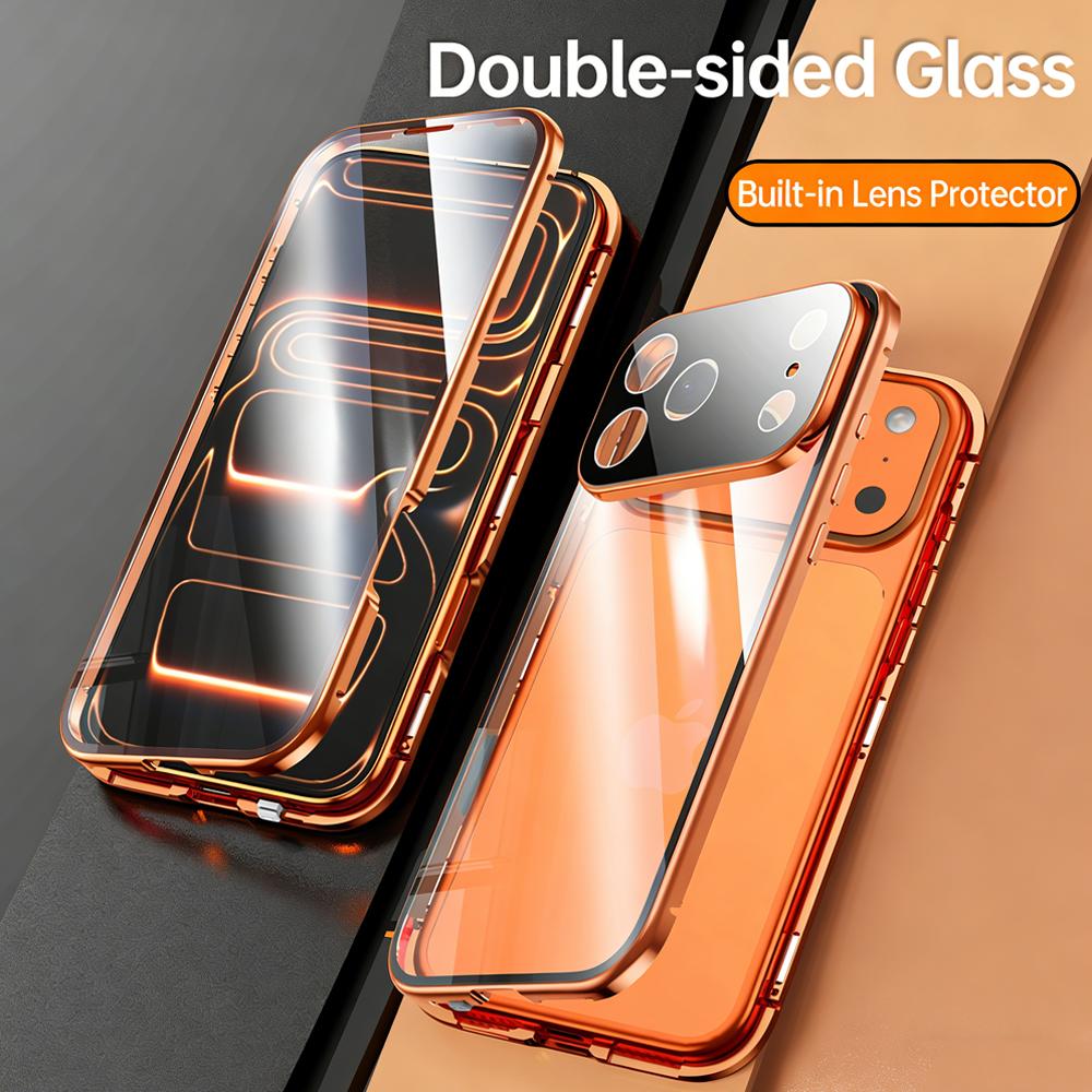 For Samsung Galaxy S26 S25 S24 S23 S22 Ultra Plus Case Metal Alloy Magnetic 360° Full Surround Screen HD Tempered Glass Protection Cover