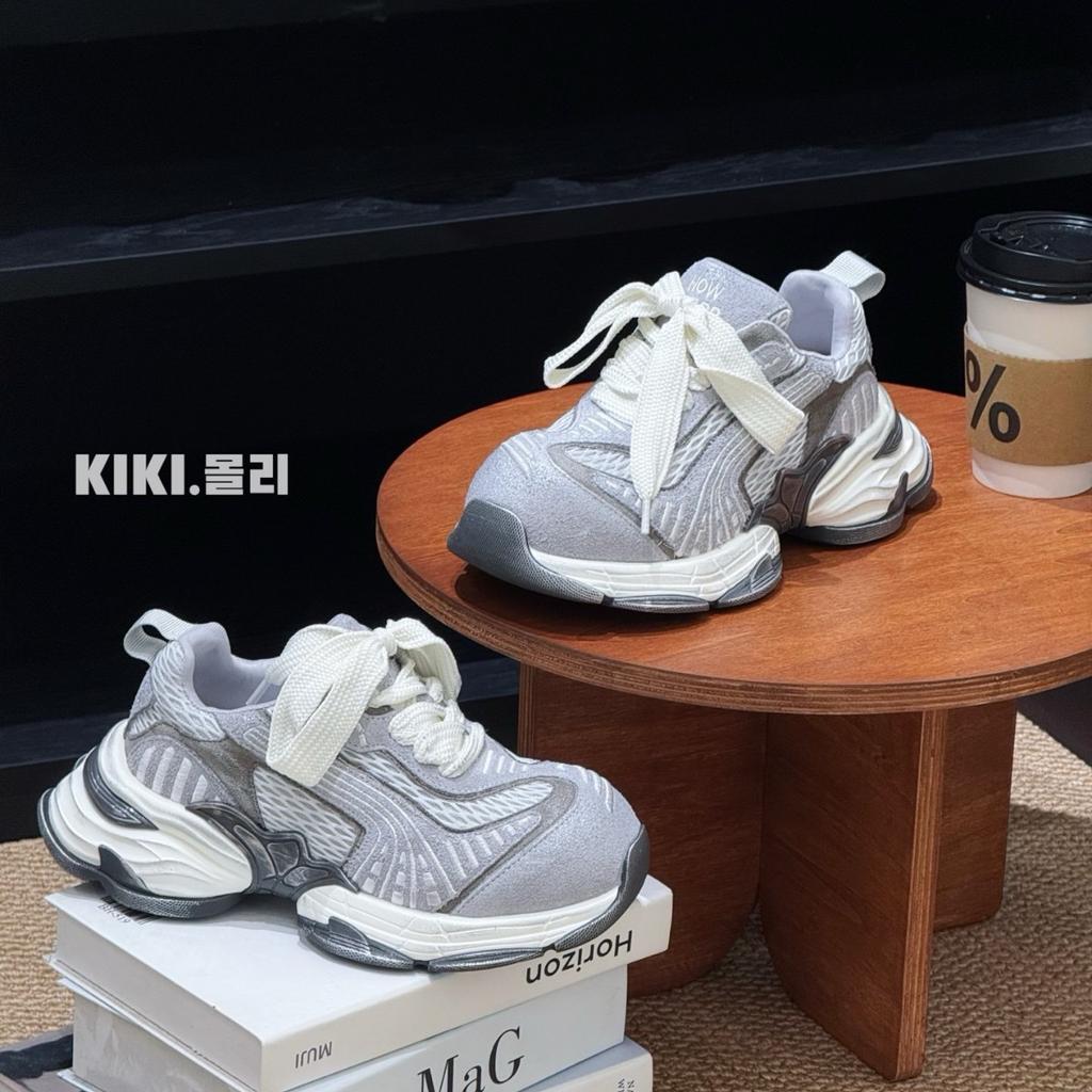 Korean Tooling Dad Shoes Women's Ins Tide 2025 Early Autumn New Thick-soled Color Matching Niche Height-increasing Casual Sports Shoes