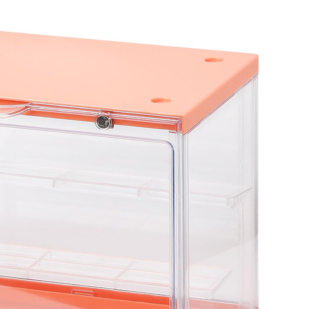 Doll Display Case Magnetic Stable Transparent Doll Showcase for Collectibles Action Figures Orange