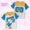 Kids Cartoon Donald Daisy Goofy Print V‑Neck Football Jersey T‑Shirt Girl Short Sleeve Sport Top Casual Loose Children Sportwear