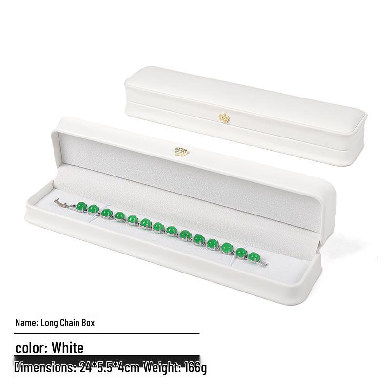 Elegant White Crown Buckle Jewelry Box for Exquisite Ornament Storage and Wedding Ring Display
