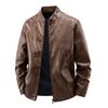 Spring and autumn new men's leather jacket stand-up collar jackets teen trendy men's decorative casual trendy leather jacket