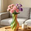 3D Printed Vase Decorative Spiral Flower Vase Modern Twisted Vase for Living Room, Shelf, Wedding & Dining Table Centerpiece, Farmhouse Home