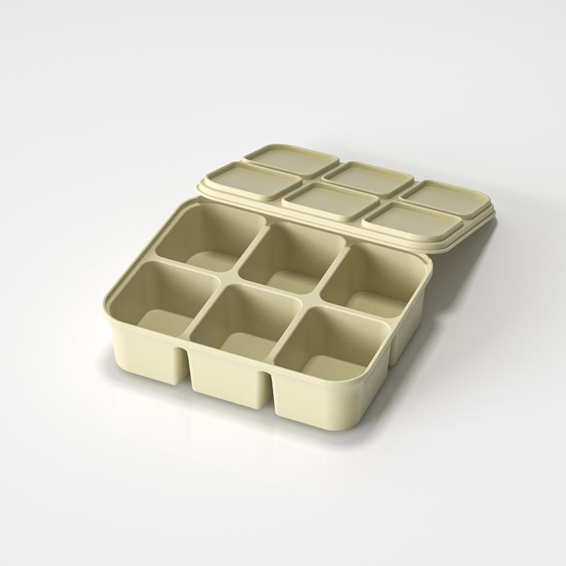 Baby Ice Cube Tray Silicone With Lids Flexible Ice Molds For Beverages,Baby Food Storage Mould, Bpa-Free