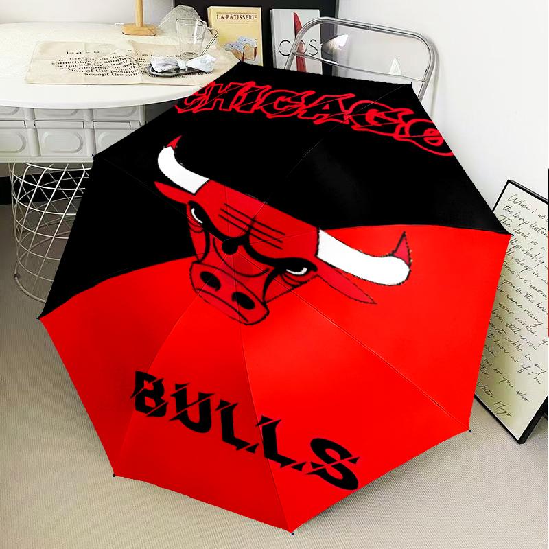Bull Basketball Artwork Umbrella Folding Umbrella, Automatic Umbrella 8-Frame for Travel, Camping Use Gift for Halloween Christmas