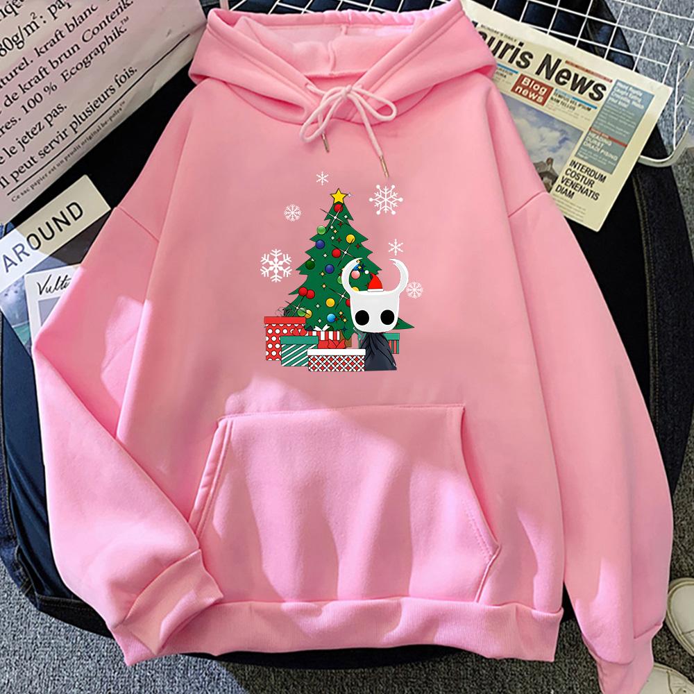 Hollow Knight Christmas Tree Graphic Clothes Autumn/winter Fleece O-neck Pullovers Comfortable Casual Sweatshirt Anime Hoodies