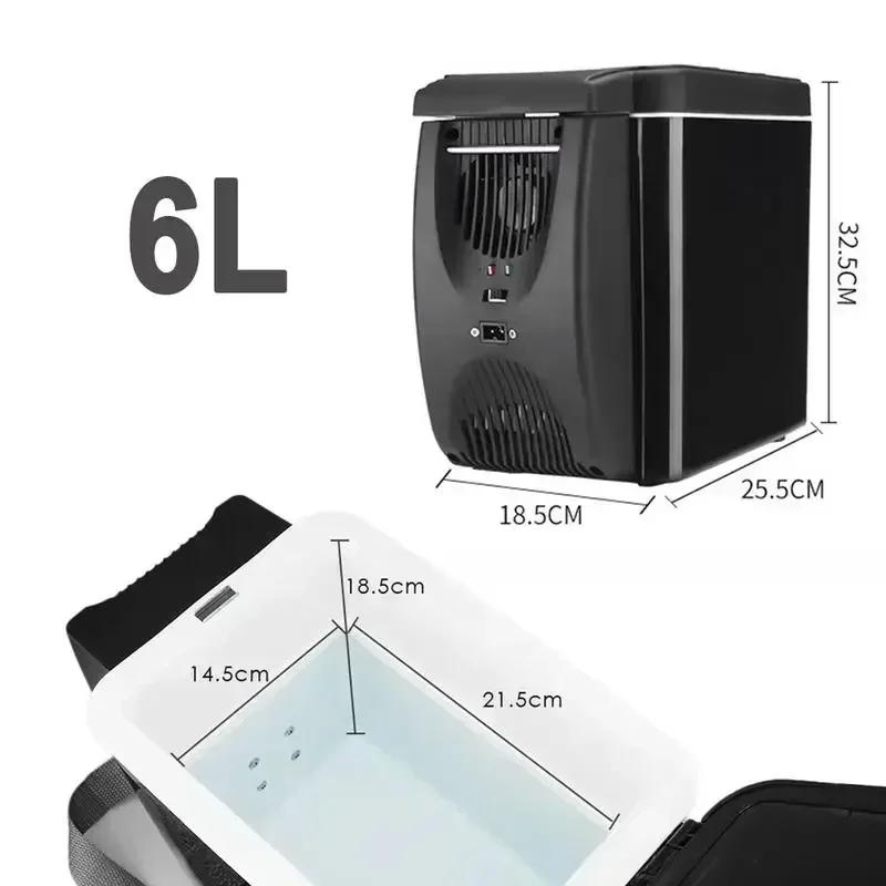 Portable 12V Car Refrigerator Freezer Heater Icebox Travel Refrigerator 6L Mini Auto Freezer C Ooler Warmer Electric Fridge