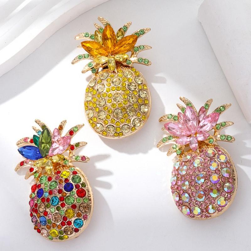 European and American New Colored Fruit Pineapple Brooch Design Sense Niche Fashion Corsage Women's Accessories Pin Jewelry