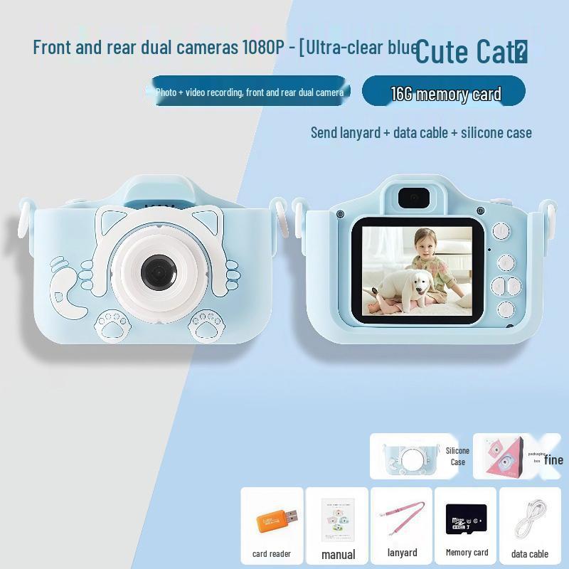 Kids' HD Camera: Dual-Lens Mini Digital Video Recorder, Perfect Birthday Gift for Girls - Campus X2-M