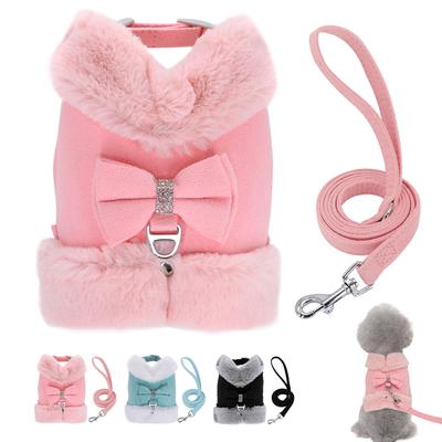 Pet Supplies Small Dog Vest Leash Special Autumn and Winter Plush Pet Clothing Set