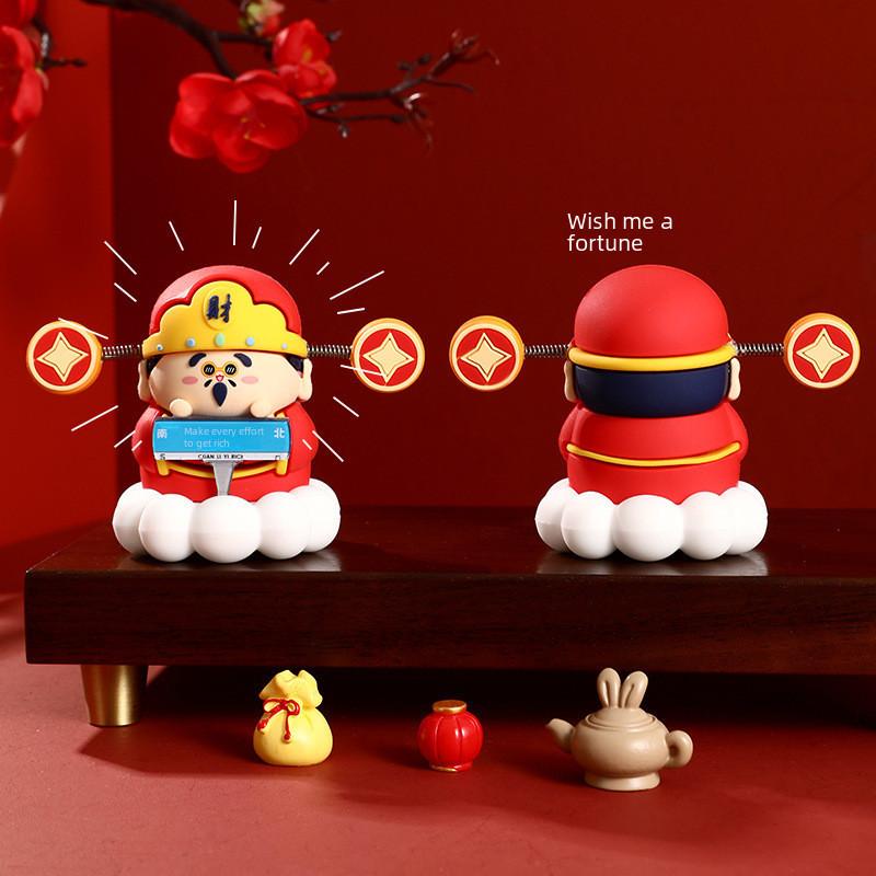 Cute Chinese Lucky God Car Hanging Ornament Prosperity And Wealth Charm