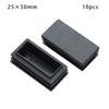 10pcs Dust-Proof Square Black Cushion Furniture Rectangular Pipe Plug Plug Plastic Foot Cover