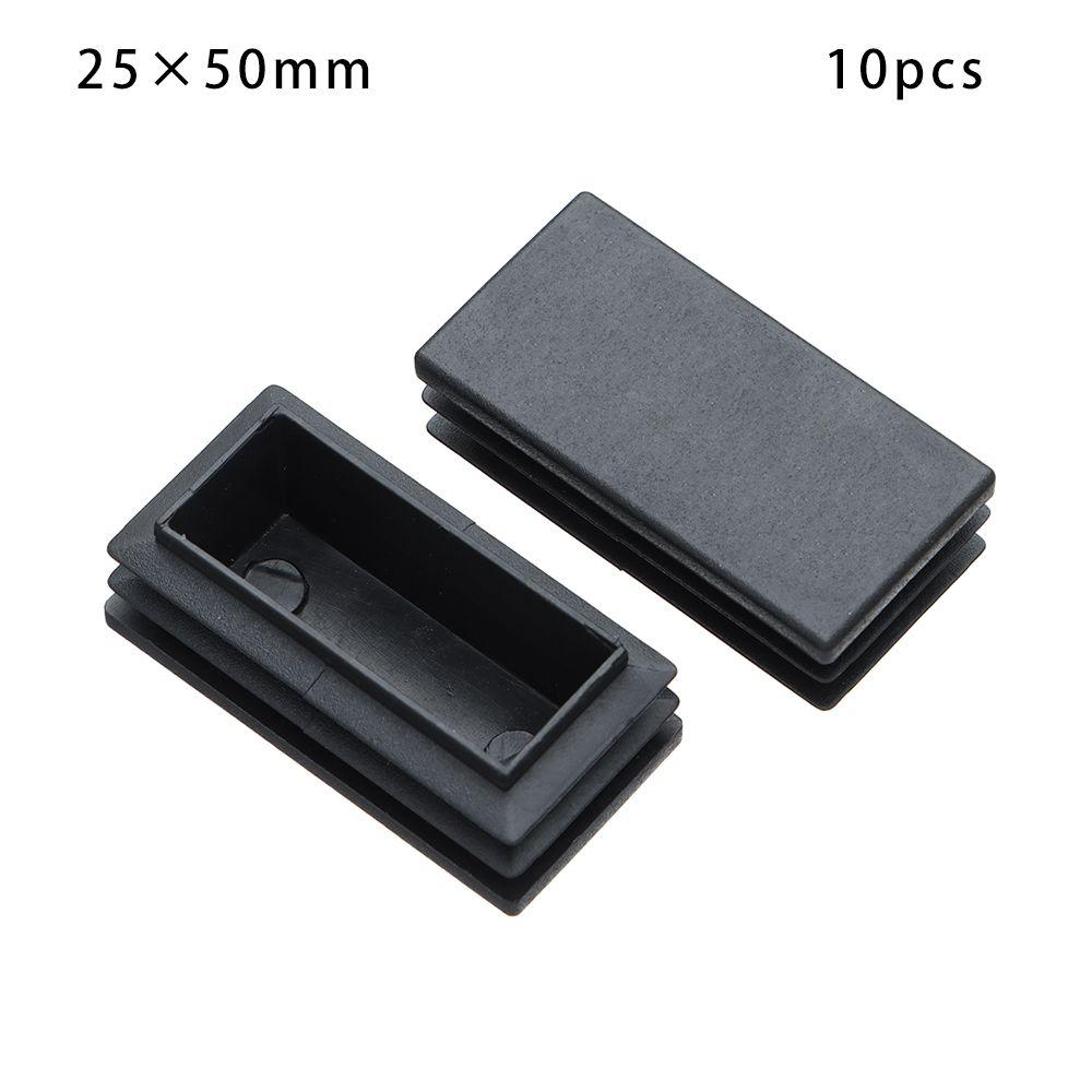 

10pcs Foot Pad Square Protected Black Plug Foot Cover Plastic Furniture Rectangular Pipe Plug