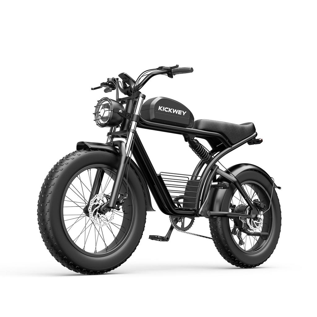 KICKWEY K7 E-Bike da Avventura all'Aperto, E-Bike Elettrica con Ruote Fat da 20" 4.0", Batteria da 48V 18.2Ah, Display LCD, Freno a Disco Meccanico