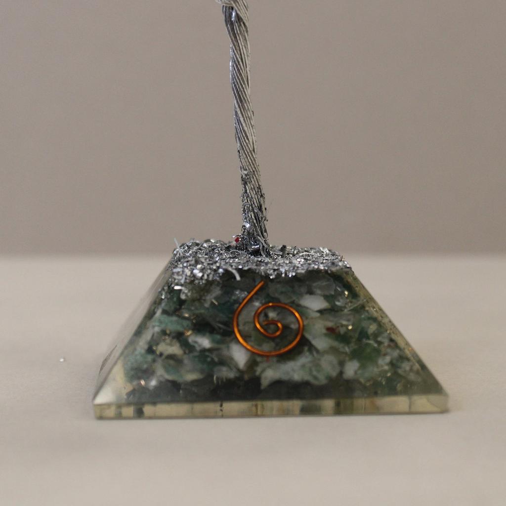 Moss Agate Crystal Tree Orgonite Base - 80 Gemstones