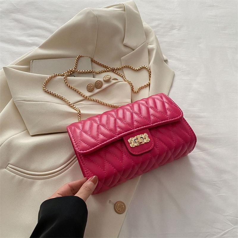 

Stylish Street Fashion Pu Leather Shoulder Bag For Women 2024 New Trendy Design RosePink