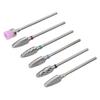 Nail Drill Bit Set Salon Tungsten Steel Nail File Polishing Grinding Bit with Cleaning Brush Head