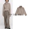 MD Spring New Women's Clothing Casual Laid-Back Style Contrast Color Line Turtleneck Knitwear Sweater 5715572