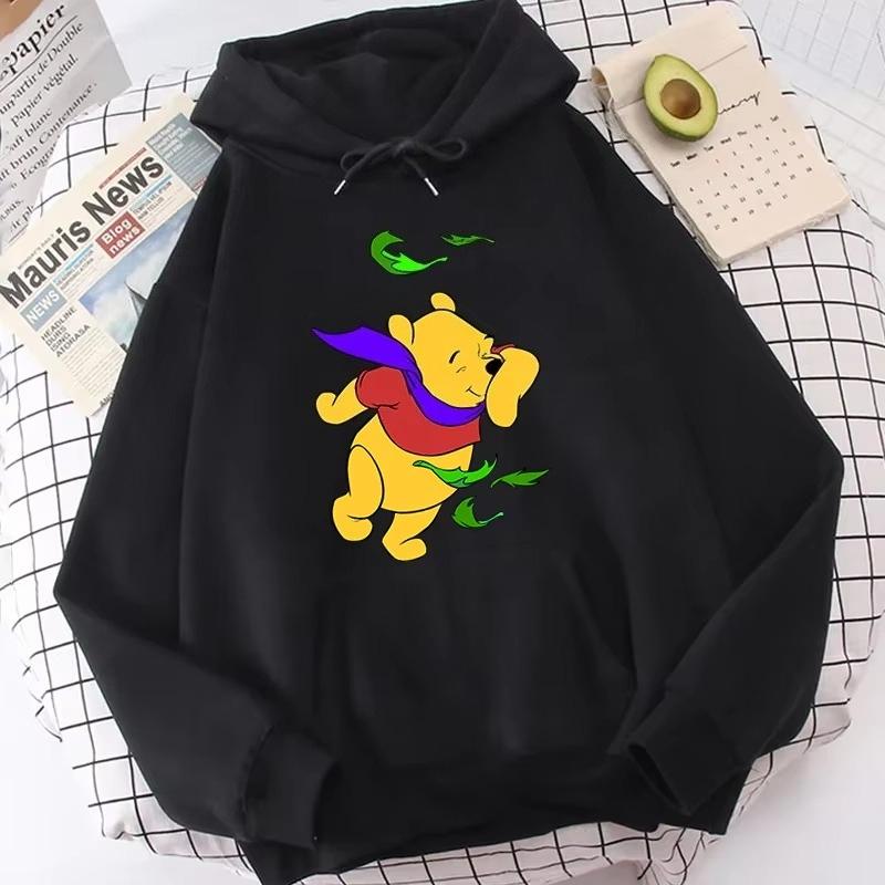Kawaii Winnie Pooh Bear Printed Hoodie Fashion Autumn Men and Women Casual Long Sleeve Streetwear Sweater Harajuku Pullover Top