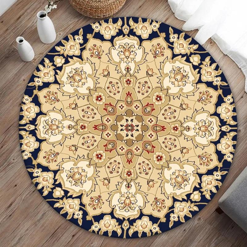 Dekorace obývacího pokoje v marockém stylu Kulatý koberec Bohémský koberec Velkoplošné koberce do ložnice Domácí Houpací křeslo Podložka na podlahu