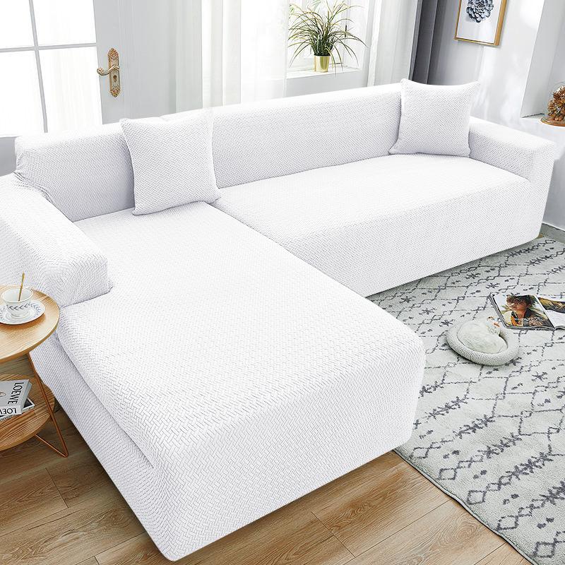 Jacquard Stretch Sofa Slipcover Spandex Elastic Sectional Sofas Covers for Living Room Chaise Longue Couch Cover 1/2/3/4-seater