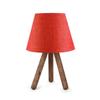 Dreibeinige Stativ Holz Lampenschirm Rot Gewebt Kopfteil Schlafzimmer Kinderzimmer Tischlampe