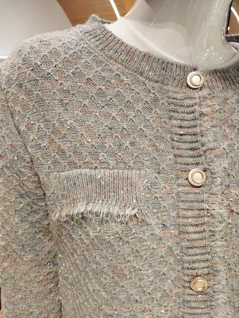 Olive de Olive Round Neck Honey Knit Cardigan YK5WD400