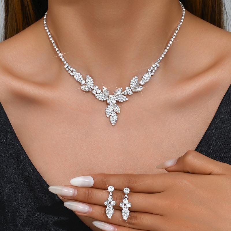 

Rhinestone bridal necklace and earring set - perfect for banquets, parties, weddings, and evening gowns