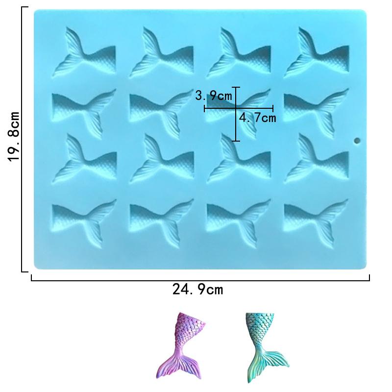 Mermaid Tail Cake Pan Under The Sea Silicone Mold For Baby Shower Birthday Party Chocolate Candy Cupcake Topper Decoration Tools