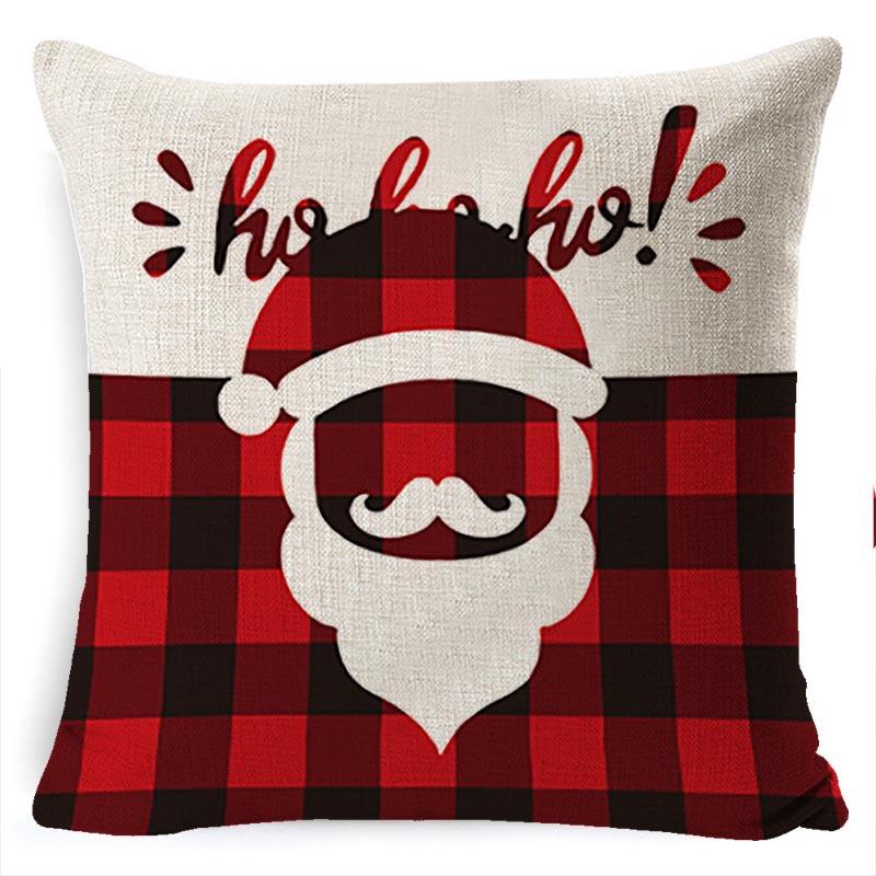 Pillow Cushion Cover Linen Santa Claus Pillow Cover Linen Material