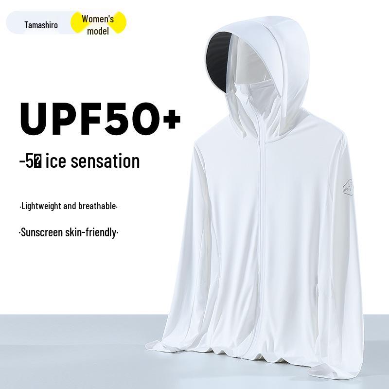 UPF50+ Women's Black Glue Brim Ice Silk Sun Protection Jacket - Breathable Anti-UV Summer Windbreaker.