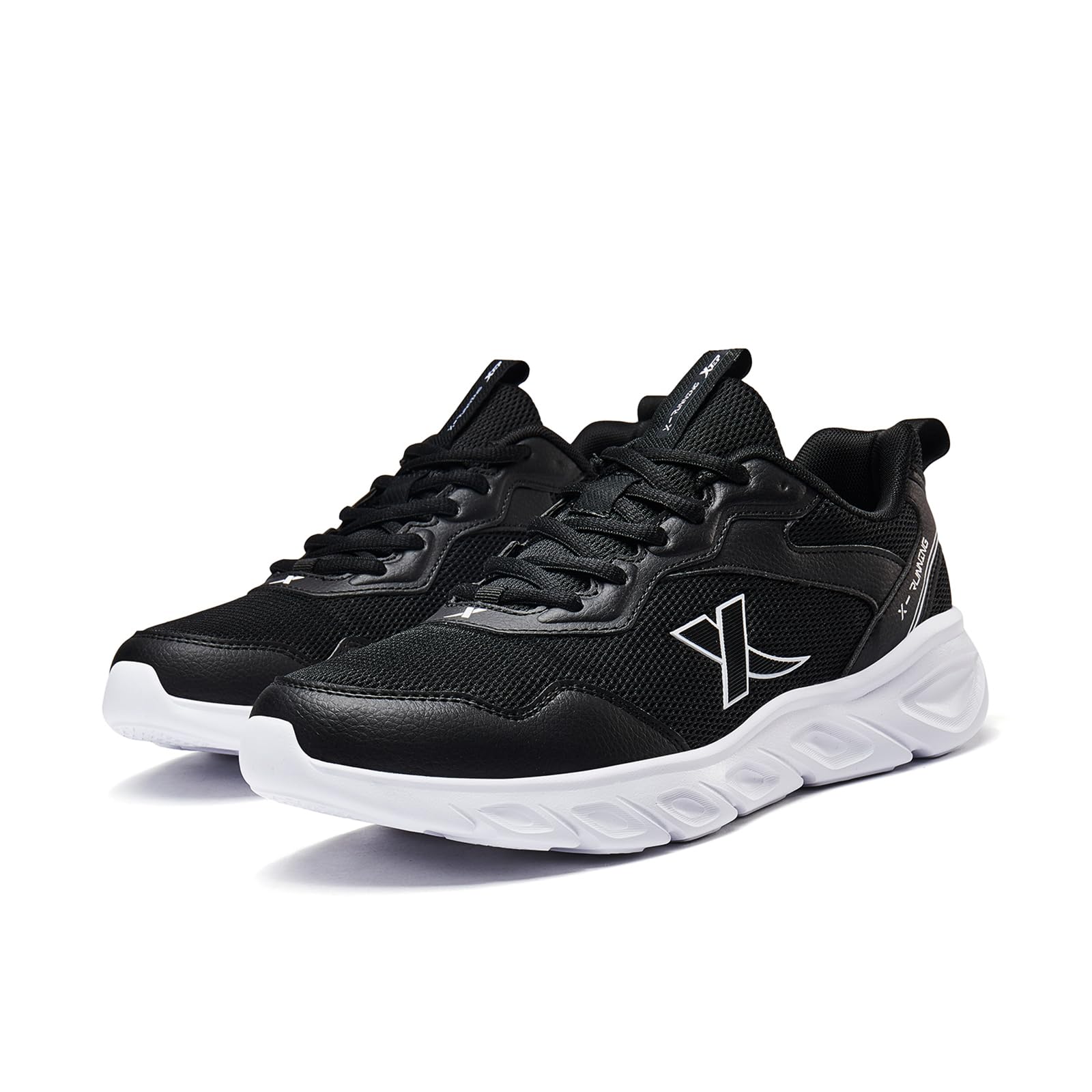 Lightweight Running Shoes for Men Sneakers for Everyday Casual Sports Shoes [XTEP] - Breathable, Cushioned, Commuting, Walking, Wear, Black, Stable,