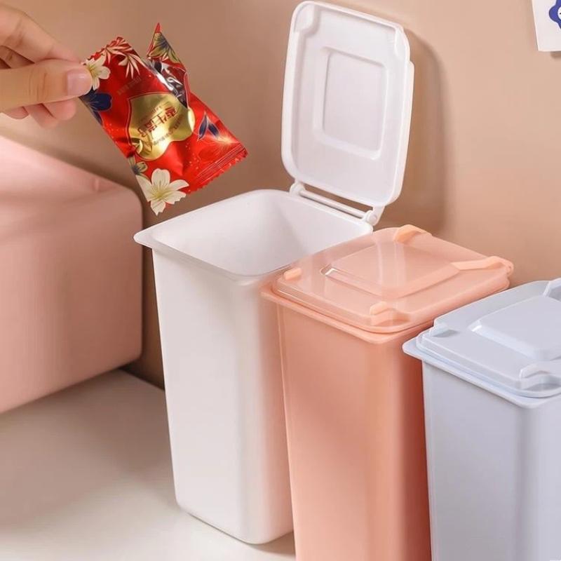 1Pcs Portable Mini Office Desk Trash Bin Pen Holder Office Supplies Storage Box Made Durable Plastic Home Supplies