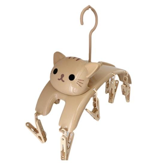 

Space Saving Drying Rack 10 Clips Cat Shape Cartoon Fantastic Laundry Clip for Household хаки