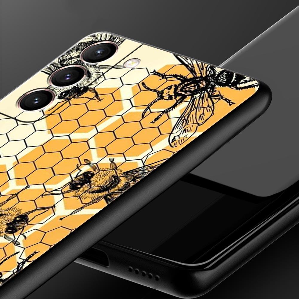 Honeybee Flower Pattern Phone Case Cover for Samsung Galaxy S26 S25 S24 S23 S22 S20 S21 FE Ultra S25 Edge Plus 5G Soft TPU Shell