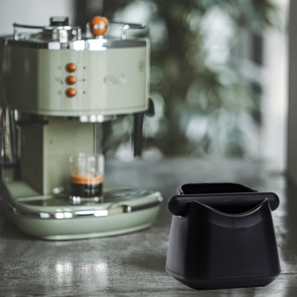 Espresso Knock Box, a square ABS knock box for removing coffee grounds after brewing. A dedicated trash can for coffee grounds. Ideal for commercial