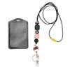 Retractable Silicone Beaded Lanyard Flesh Pink/Pink/Purple/Grey with Transparent ID Holder ID Badge Holder with Lanyard