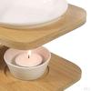 Bamboo Ceramic Tealight Candle Holder Oil Burner Essential Diffuser Furnace Home Meditation Decor