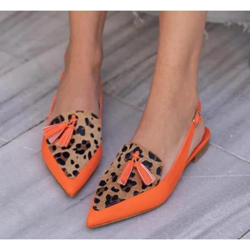New Style Popular Summer Color Block Women's Shoes 34-43 Large Pointed Tassel Low Heel Back Air Sandals High Heels Womens Shoes