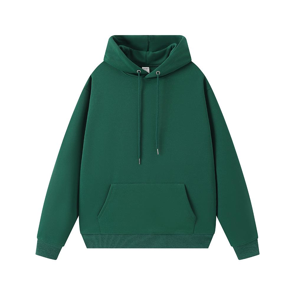 Men's Heavyweight Antibacterial Faux Cotton Hoodie - Solid Color, Unisex, Fall/Winter Essential
