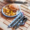 Stainless Steel Outdoor Tableware Set  Portable and Foldable Combination Western Food Knife Fork Spoon Multi-functional Bottle Opener for Travel