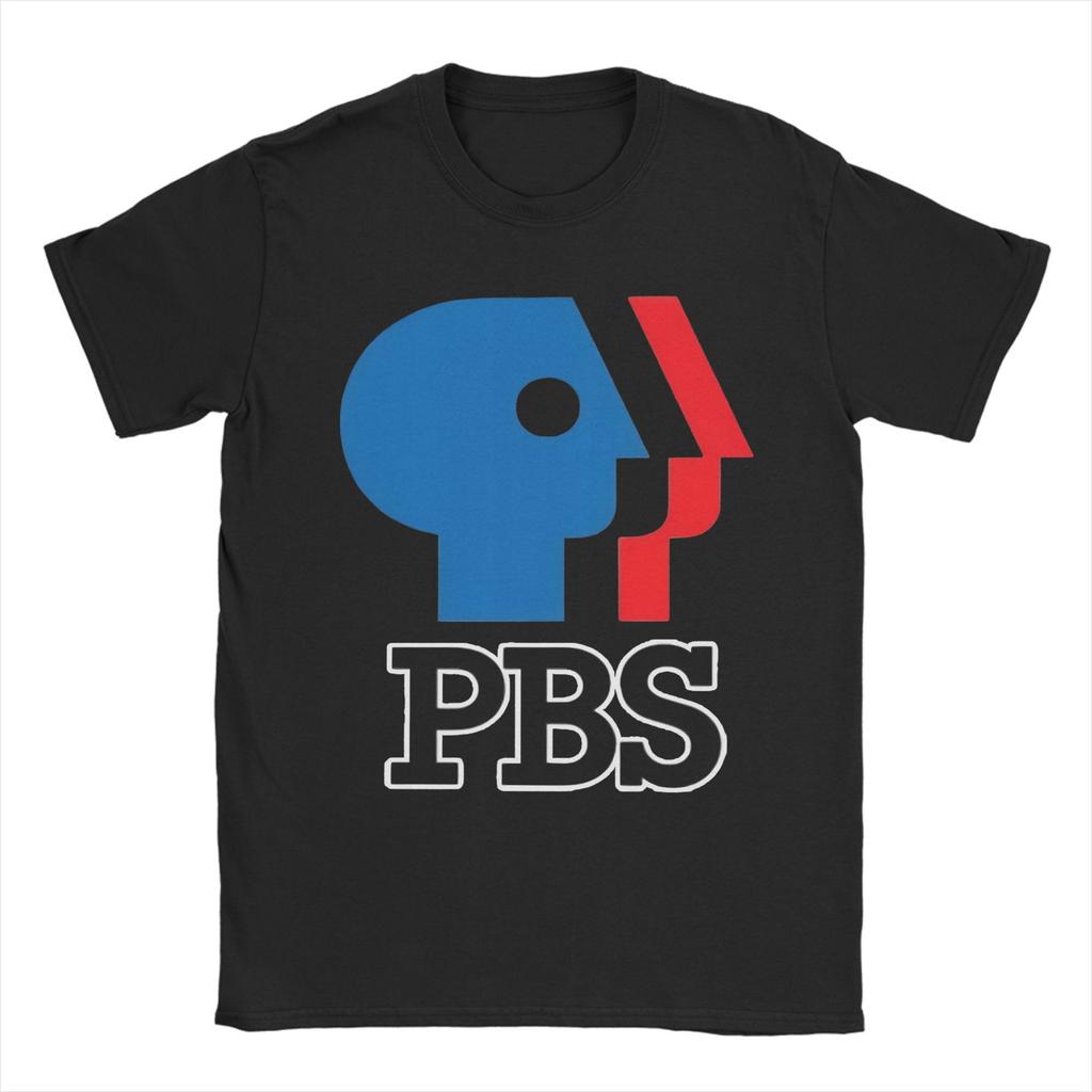 PBS Logo Veřejnoprávní vysílání Trička Unisex Novinka Trička z čisté bavlny Kulatý výstřih Krátký rukáv Trička Nápad na dárek Topy